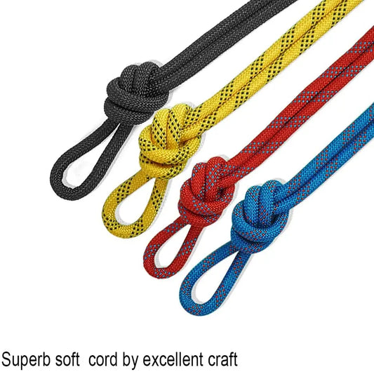 KTX-748883 10mm Outdoor Colored Knotted Nylon Climbing Rope - High Strength Static Mountain Safety Rope