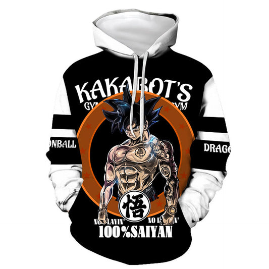 KTX-915539 OEM Custom logo Clothing Sweatshirt Long Sleeves Knitted Pullover Sweater Clothes Hooded 3D Digital Printed Anime Hoodie