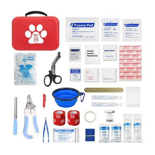 KTX-437651 Emergency Pet First Aid Kit for Dogs and Cats - Vet Approved Care Supplies