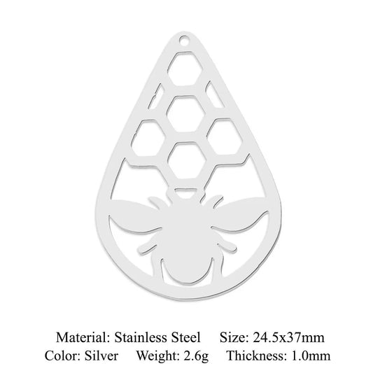 KTX-609427 Stainless Steel Necklaces Round Hive Bee Pendant Necklaces Animal Jewelry Necklace for Women