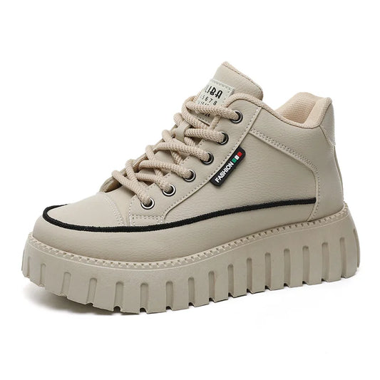 KTX-737043 ZY12262 New Versatile Board Shoes Autumn Pinecake Sole Student Thick Sole Elevated Fashion Casual Shoes