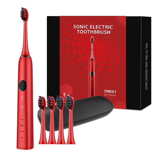 KTX-536915 Custom Shaped Type C Sonic Self-Cleaning Extra Soft Electric Toothbrush with Replacement Heads