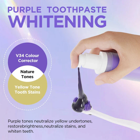 KTX-602451 V34 Purple Teeth Whitening Essence with Mint Flavor for Professional Results