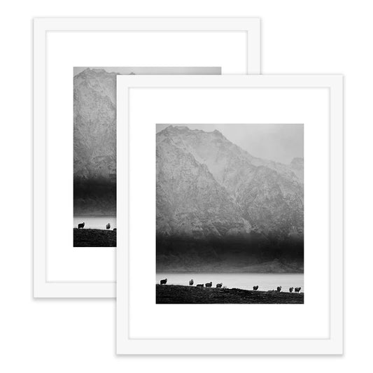 KTX-095827 Black Wooden Picture Frame Set for A4, A3, A2, and A1 Sizes