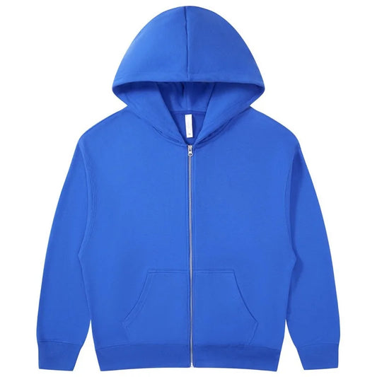 KTX-948307 Men's Women's 380G Oversized Puff Technique Hooded Sweatshirt High Fleece Solid Color Zipper Casual Sports Print Pullover