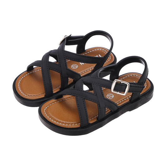 KTX-493011 Summer New Girls' Sandals with Soft Non-Slip Bottom Hot Style Unique Textured Beach Sandals for Children