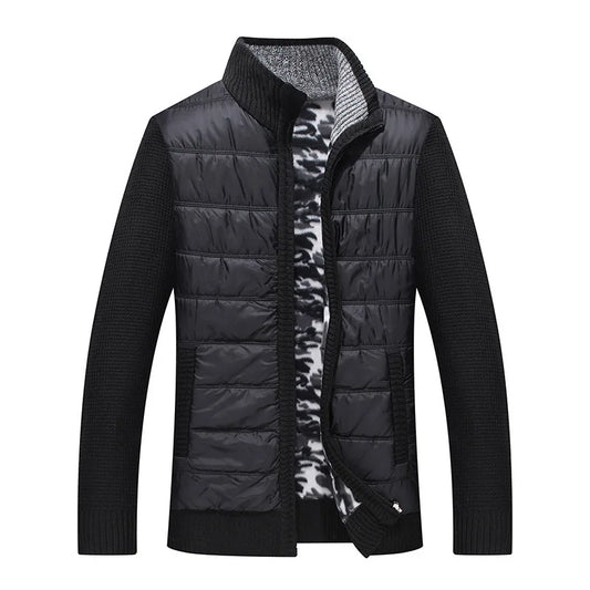 KTX-112147 Men's Customized Sweater Jacket Winter Padded Thickened Jacket Casual Standing Collar Knitted Pullover