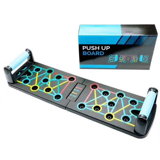 KTX-813267 Multifunctional Foldable Push-up Board with Resistance Bands for Home Gym Fitness