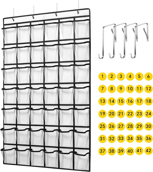 KTX-843987 42-Pocket Classroom Organiser for Phones and Calculators - Clear Display Chart