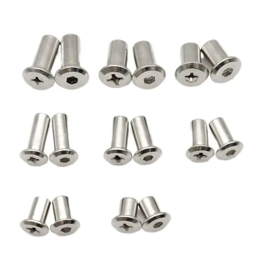 KTX-263123 Stainless Steel Hex Fasteners - Flat Head Socket Head Nuts with Barrel Connectors