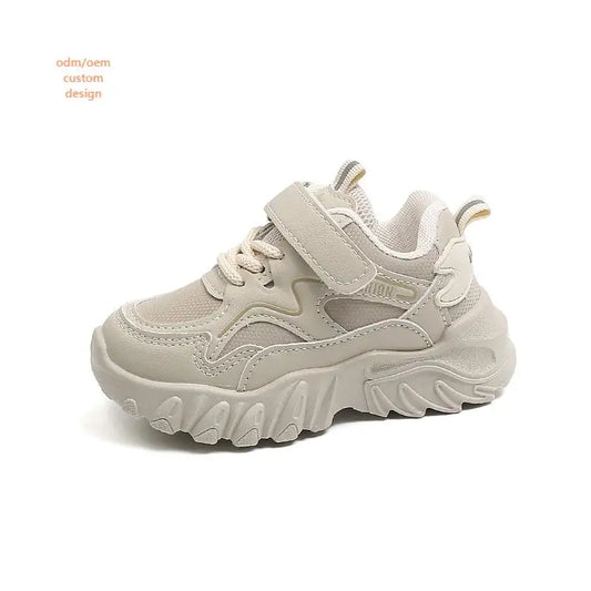 KTX-148371 Wholesale Lightweight and Breathable Casual Sneakers Boys' and Girls' White Slip-On Platform Running Shoes