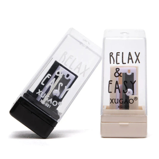 KTX-067923 Kid-Safe Plastic Pencil Sharpener for School Use - Single Hole Design