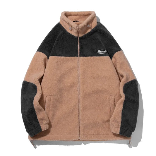 KTX-538131 Men's Lamb Fleece and Thick Cotton Stand Collar Puffer Jacket Winter Clothing for Men Finished Product Clothing