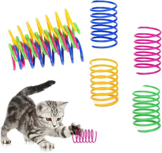 KTX-456915 Interactive 4-Piece Durable Plastic Spiral Spring Toy for Cats