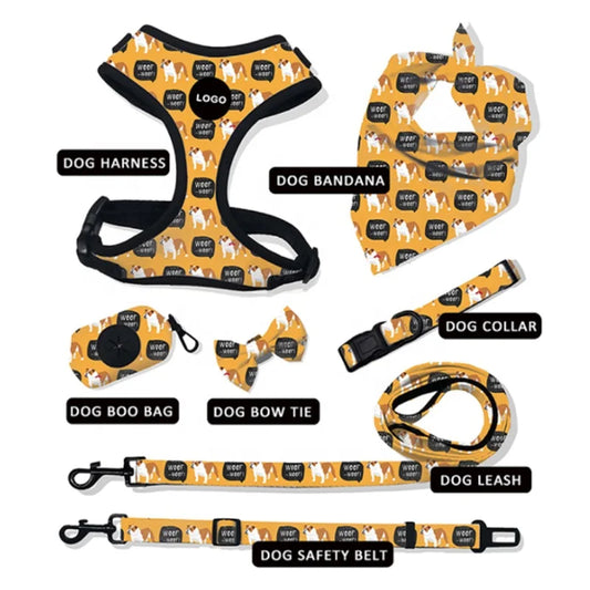 KTX-060243 Neoprene No-Pull Dog Harness with Adjustable Vest, Collar, and Leash Set