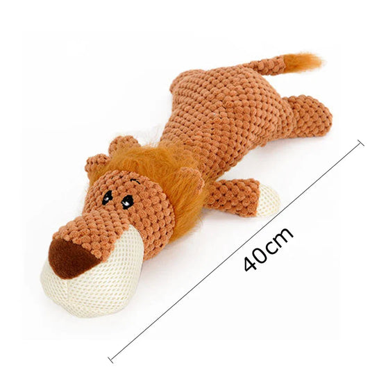 KTX-061395 Indestructible Plush Dog Toy for Aggressive Chewers - Squeaky Stuffed Animal for Small to Medium Dogs