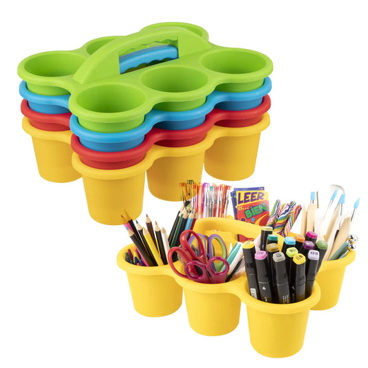 KTX-567187 6-Cup Stackable Craft Storage Tray - Durable Colourful Design for Organising Art Supplies