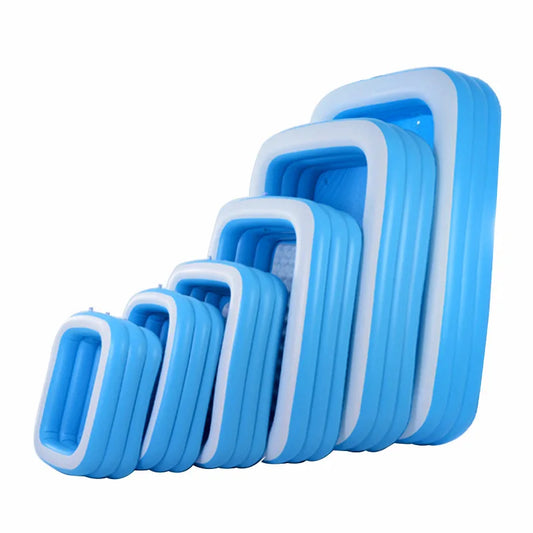 KTX-372627 Inflatable Above Ground Rectangle Swimming Pool for Family Outdoor Use in Various Sizes