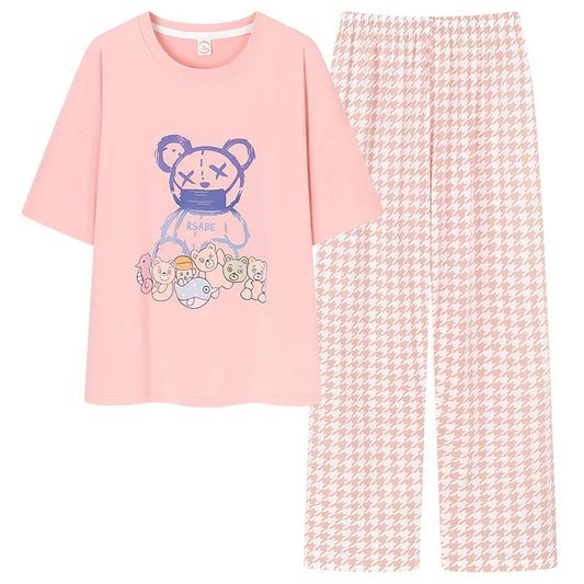 KTX-804883 2024 New Design Women'S Pajamas Are Comfortable and Two Sets of Pajamas Ladies Sweet Cute Cartoon Home Wear