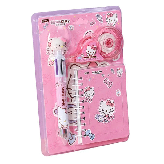 KTX-726419 Correction Tape and Multi-Colour Ballpoint Pen Set for School Supplies