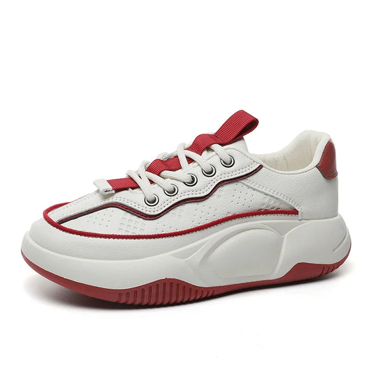 KTX-212755 YB6051-1 New Women's Sports Shoes Solid Color Autumn Breathable Increase Sole Sports Casual Shoes Versatile Board Shoes