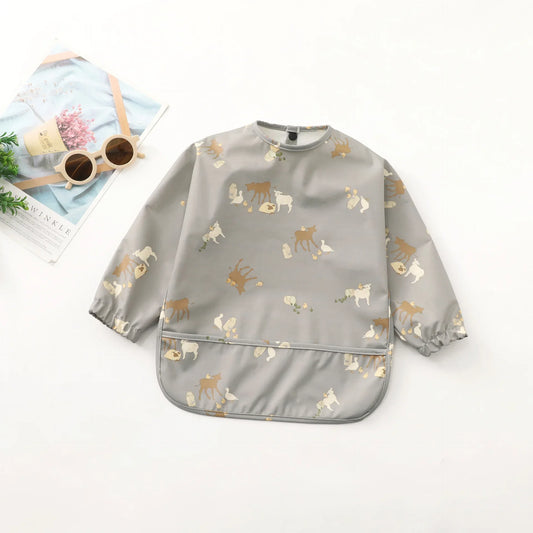 KTX-261331 Long Sleeve Waterproof Baby Eating Bib OEKO Tex 100 Standard