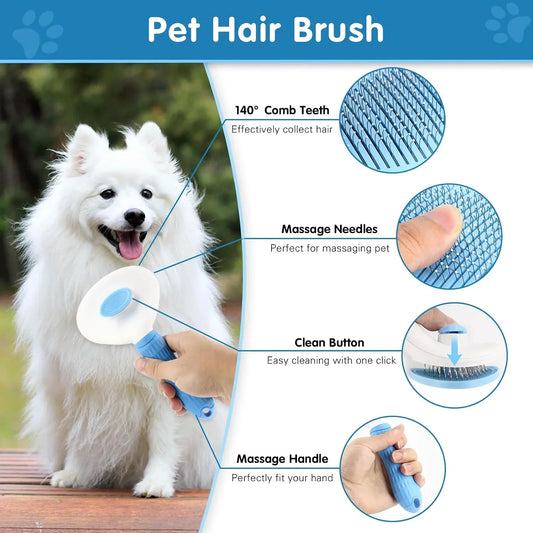 KTX-617299 6PCS Dog Grooming Kit - Includes Flea Comb, Bath Brush, and Nail Clipper for Cats and Dogs