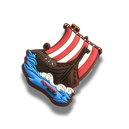 KTX-812819 Customizable Cute Cartoon Boat-Shaped PVC Silicone Fridge Magnets for Home Decor