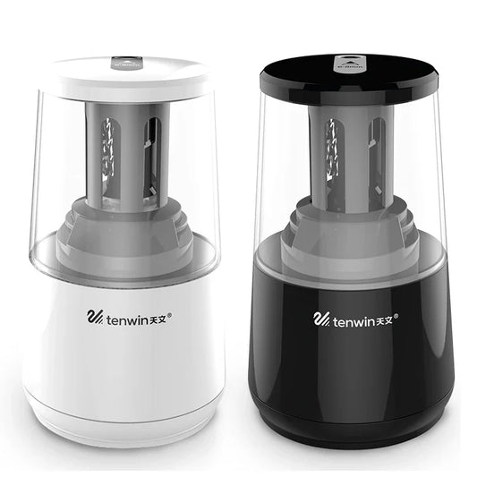 KTX-379795 Heavy-Duty Electric Pencil Sharpener with Helical Steel Blade for USB, AC, or Battery Operation