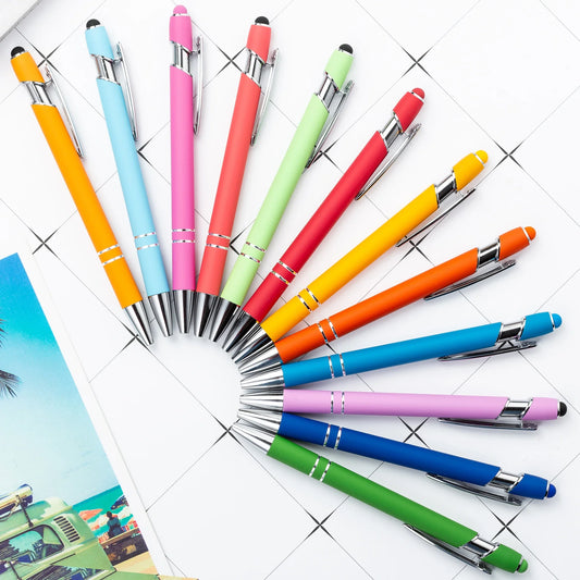 KTX-585299 Multifunctional Metal Ball Stylus Soft Touch Screen Pen 2 in 1 with Custom Logo Options