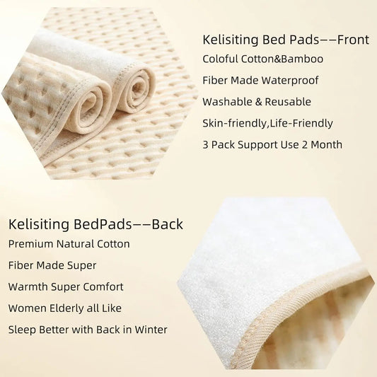 KTX-518995 Medium Reusable Bamboo Fiber Waterproof Puppy Pads for Pets