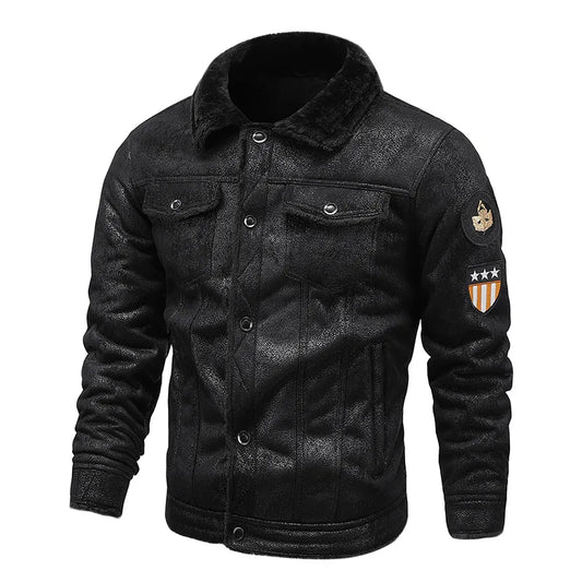 KTX-407059 Fur and Fur Integrated Men's Fur Collar and Plush Warm Windproof Jacket Jacket