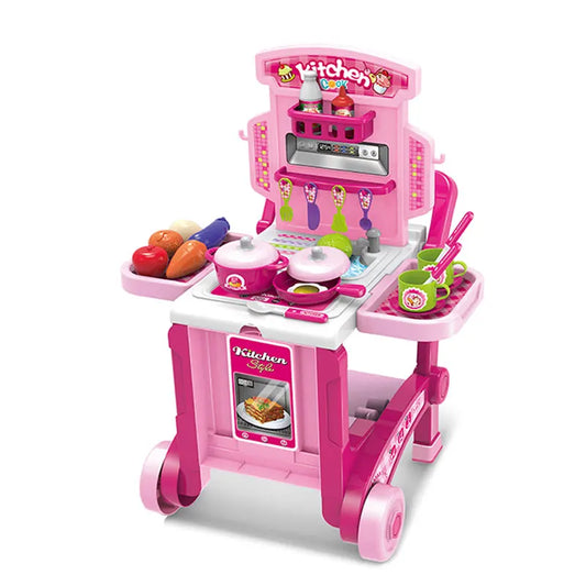 KTX-096467 Kids Pretend Play Cooking Kitchen Set Toy for Ages 2-7, Includes Cooking Accessories, Plastic Materials, Colorful Design