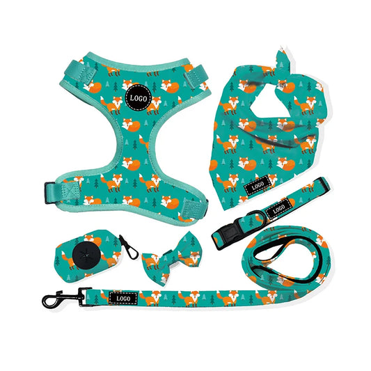 KTX-060243 Neoprene No-Pull Dog Harness with Adjustable Vest, Collar, and Leash Set