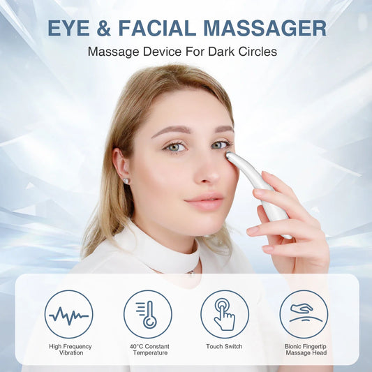 KTX-308691 Sonic Eye Massager with Warm Treatment and Cream Booster for Dark Circles and Puffiness Relief