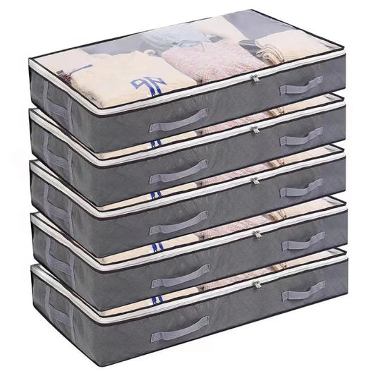 KTX-926099 Foldable Underbed Storage Bags with Durable Handles and Viewing Windows for Home Organisation