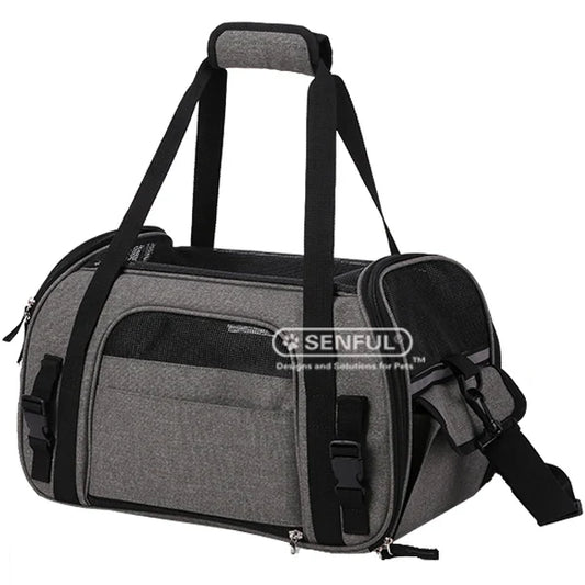 KTX-568723 Portable Multi-Function Outdoor Pet Carrier for Dogs and Cats, Soft-Sided with Zipper Closure and Oxford Material