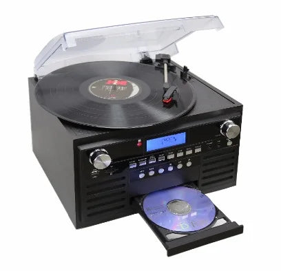 KTX-218963 Versatile Vinyl Record Player and CD Recorder Turntable with Modern Design
