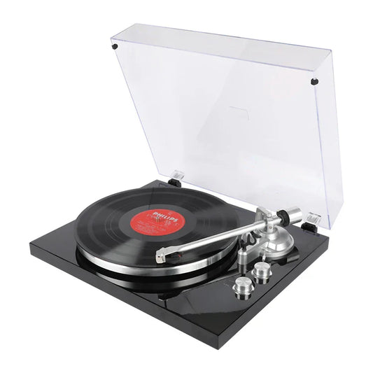 KTX-251731 Fully Automatic Wooden Vinyl Record Player with Nostalgic Mechanical Design