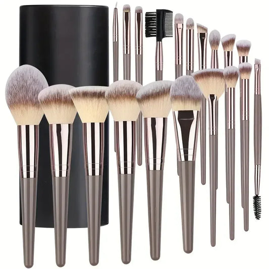 KTX-931283 Makeup Brush Set - 3 to 20 Pcs Soft Synthetic Hair Tools for Foundation, Eyeshadow, Blush, Highlighter, and Concealer