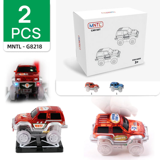 KTX-304211 Magnetic Tile Car Racing Track Set for Kids - Electric Toy Cars Included