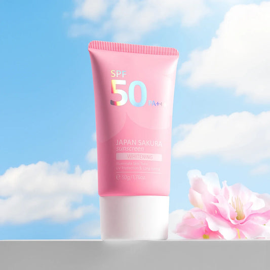 KTX-948243 Sakura Waterproof Sunscreen Face Cream for UV Protection and Brightening Skin Care - 50g