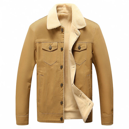 KTX-717779 Velvet Thickened Washed Jacket for Men's Jackets Autumn Winter Jackets Clothing Winter Men's Coats