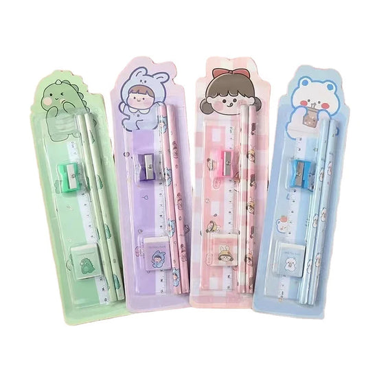 KTX-119635 Student Eraser and Pencil Set with Sharpener for School Use