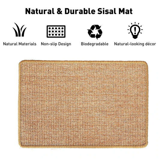 KTX-324691 Natural Sisal Cat Scratching Mat for Cats - Durable Paw Scratch Surface
