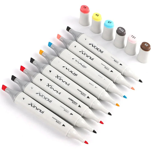 KTX-706323 168-Colour Dual-Head Alcohol-Based Art Markers for Creative Drawing and Illustration