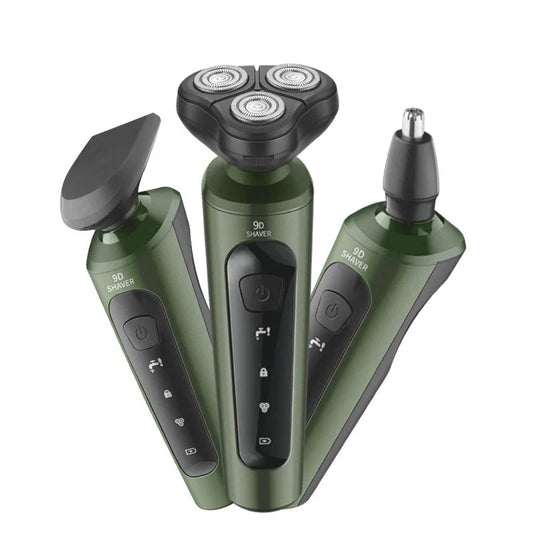 KTX-110931 4-in-1 Waterproof USB Rechargeable Rotary Electric Shaver and Beard Trimmer for Men