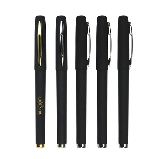 KTX-586451 Sleek Black Gel Pens Set with Matt Frosted Finish for Custom Logo Printing