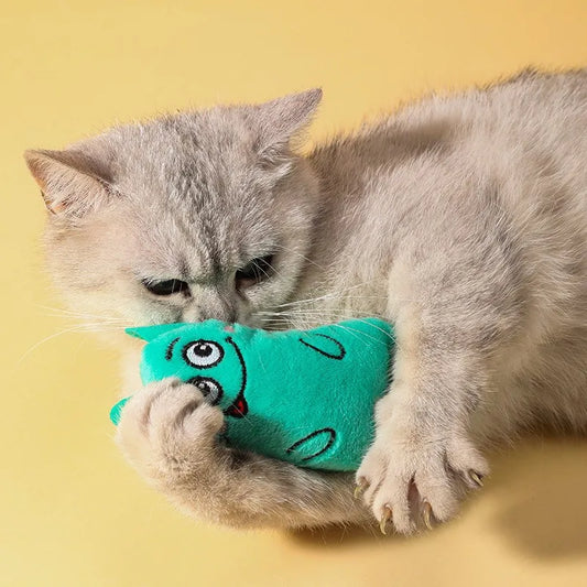 KTX-424147 Catnip Plush Interactive Mouse Toy for Cats - Assorted Colours Available