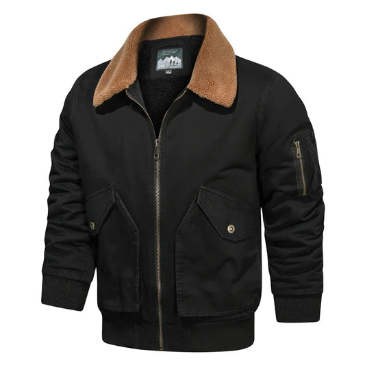 KTX-652243 Men's Winter Lapel Jacket Velvet Thickened Sports Pilot Jacket Added Cashmere Thickened Velvet Men's Coats